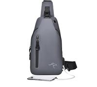 BASSO CHUAST CHUAST - zaino con imbracatura giornaliera leggera per uomini | Piccola borsa a imbracatura con porta di ricarica USB per telefono, contanti, carte | Comoda borsa a tracolla per l'uso quo