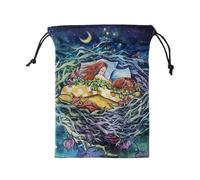 BASSO COLASTRING TAROT - TAROT TAROT CASO DI VELLVET ANIMA | Tasca portatile a doppio lato per cristalli, dadi, gioielli, rune, piccoli accessori, uso di viaggi e forniture spirituali
