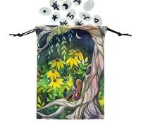 BASSO COLASTRING TAROT - TAROT TAROT CASO DI VELLVET ANIMA | Tasca portatile a doppio lato per cristalli, dadi, gioielli, rune, piccoli accessori, uso di viaggi e forniture spirituali