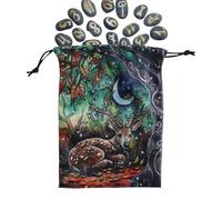 BASSO COLASTRING TAROT - TAROT TAROT CASO DI VELLVET ANIMA | Tasca portatile a doppio lato per cristalli, dadi, gioielli, rune, piccoli accessori, uso di viaggi e forniture spirituali