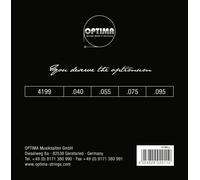 Corde Optima per basso elettrico Cromo. Set 4 corde leggere 4199L con avvolgimento rotondo a scala media
