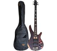 Basso elettrico a 4 corde, kit per principianti con pickup passivo attivo humbucker, corpo in palissandro massiccio per bambini, ragazzo e ragazza con custodia
