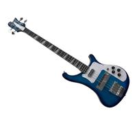 Basso elettrico a corpo solido, stile tributo classico blu con doppi pickup, 4 corde a grandezza naturale for performance sul palco rock (Bajo Eléctrico)