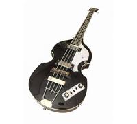 Basso elettrico a violino, 4 corde, corta da 41 pollici, corpo in tiglio cavo con aspetto in acero fiammato e manico in(Black)