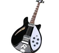 Basso elettrico con 4 corde, tastiera in palissandro, battipenna bianco e colore nero intenso - Perfetto for bassisti musicisti che cercano un suono alto