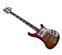 Basso elettrico Solid Body, stile tributo classico Sunburst con doppi pickup, 4 corde full size for performance sul palco rock (Bajo Eléctrico)
