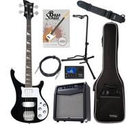 Basso Elettrico Vintage Single Coil Nero Kit Amplificatore Borsa Tuner Completo