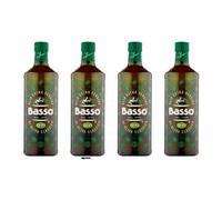 Basso Olio Extra Vergine di Oliva Classico, Italiano, Spremuto a Freddo, 1 L, Set di 4 Bottiglie,+ portachiavi italy shop service