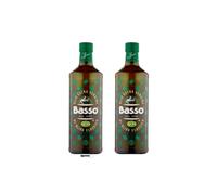 Basso Olio Extra Vergine di Oliva Classico, Spremuto a Freddo, 1 L, Confezione da 2 Bottiglie,+ portacvhiavi italy shop service