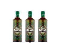 Basso Olio Extra Vergine di Oliva Classico, Spremuto a Freddo, 1 L, Confezione da 3 Bottiglie,+ portacvhiavi italy shop service