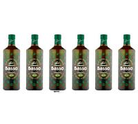 Basso Olio Extra Vergine di Oliva Classico, Spremuto a Freddo, 1 L, Confezione da 6 Bottiglie,+ portacvhiavi italy shop service