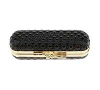 BASSO ROSSCIO SETTA Diamond Texture Custodia di rossetto con supporto portatile a specchio squisito lucido 3, 9x1.3x1in clip di ferro Porta lucido per donne ciotola di sapone da barba