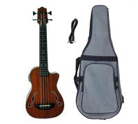Basso Ukulele Elettroacustico Ukulele Basso Legno Scuro con Sp Mancante per Principianti, Studenti, Casa, style to 4