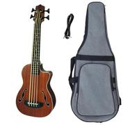 Basso Ukulele Elettroacustico Ukulele Basso Legno Scuro con Sp Mancante per Principianti, Studenti, Casa, style to 2