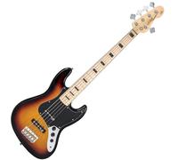 Basso vintage VJ75 in acero ristampato - 5 corde - Sunburst