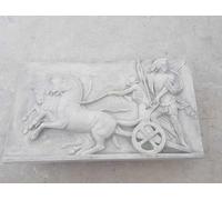 BASSORILIEVO BIGA ROMANA DA PARETE QUADRO ROMANO IN CEMENTO MARMO ESTERNO 113 CM
