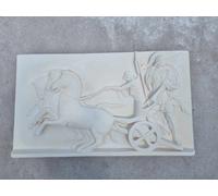 BASSORILIEVO BIGA ROMANA DA PARETE QUADRO ROMANO IN CEMENTO MARMO ESTERNO 113 CM