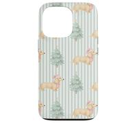 Bassotto a pelo lungo color crema di mare rosa Natale Custodia per iPhone 13 Pro