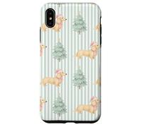 Bassotto a pelo lungo color crema di mare rosa Natale Custodia per iPhone XS Max