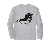 Bassotto Cane Cuore di Un Leone Maglia a Manica