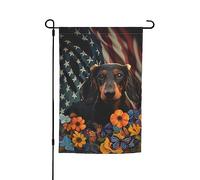 Bassotto Cane Il mio cane d'amore Girasole Bandiera da giardino bifacciale 12 X 18 pollici Decorazione