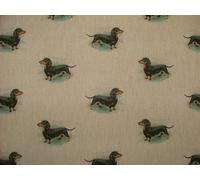 Bassotto Cane Tessuto Misto Cotone Lino Tenda Tappezzeria Cuscino Persiane