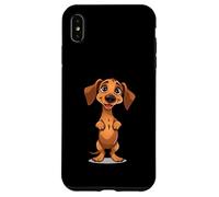Bassotto cartone animato in piedi con espressione felice Custodia per iPhone XS Max