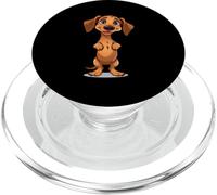 Bassotto cartone animato in piedi con espressione felice PopSockets PopGrip per MagSafe