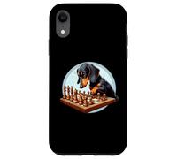 Bassotto che gioca a scacchi scacchiera colorata per cani Custodia per iPhone XR