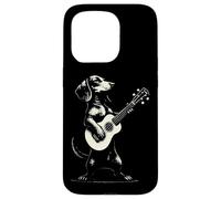 Bassotto che suona la chitarra simpatico cane musicale divertente Custodia per iPhone 15 Pro