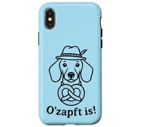 Bassotto con Bretzel e Cappello Umorismo Folk Tedesco Custodia per iPhone X/XS