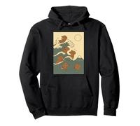 Bassotto Grande Onda Kawaii Anime Pet Weiner Arte Giapponese Felpa con Cappuccio