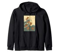 Bassotto Grande Onda Kawaii Anime Pet Weiner Arte Giapponese Felpa con Cappuccio