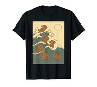 Bassotto Grande Onda Kawaii Anime Pet Weiner Arte Giapponese Maglietta