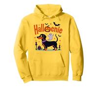 Bassotto Halloween Halloween Spooky Pup Party Felpa con Cappuccio, Unisex per Adulti, Limone, L