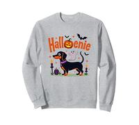 Bassotto Halloween Halloween Spooky Pup Party Felpa, Unisex per Adulti, Grigio Melange, M