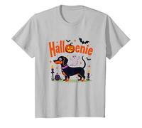 Bassotto Halloween Halloween Spooky Pup Party Maglietta, Bambini, Argento, 2 Anni