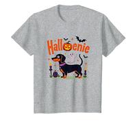 Bassotto Halloween Halloween Spooky Pup Party Maglietta, Bambini, Grigio Melange, 12 Anni