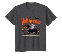 Bassotto Halloween Halloween Spooky Pup Party Maglietta, Bambini, Grigio Scuro, 8 Anni