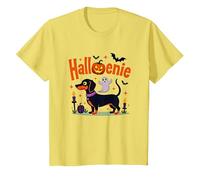 Bassotto Halloween Halloween Spooky Pup Party Maglietta, Bambini, Limone, 4 Anni