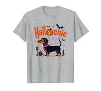 Bassotto Halloween Halloween Spooky Pup Party Maglietta, Uomo, Grigio Melange, XXL