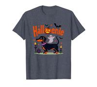 Bassotto Halloween Halloween Spooky Pup Party Maglietta, Uomo, Pervinca, L