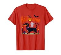 Bassotto Halloween Halloween Spooky Pup Party Maglietta, Uomo, Rosso, M