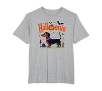 Bassotto Halloween Halloween Spooky Pup Party Maglietta, Uomo Taglie Grandi, Grigio Melange, 6X Tall