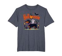 Bassotto Halloween Halloween Spooky Pup Party Maglietta, Uomo Taglie Grandi, Pervinca, 3X Tall