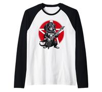 Bassotto Heavy Metal Chitarra Rock Dog Lover Maglia con Maniche Raglan