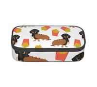 Bassotto Hot Dog E Patatine Fritte Cibo Divertente Carino, Astuccio per matite, Astuccio per matite Astuccio per penne a matita di grande capacità Borsa per cosmetici