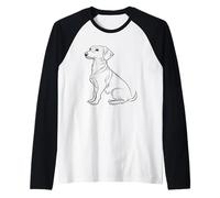 Bassotto Line Art Dog Silhouette Maglia con Maniche Raglan