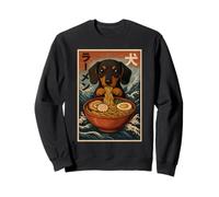 Bassotto Mangiare Ramen Kawaii Anime Pet Weiner Foodie Art Felpa