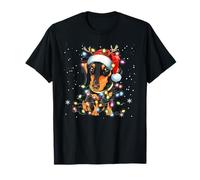 Bassotto Natale Luce Cucciolo Cane Natale Divertente Maglietta